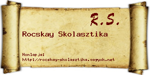 Rocskay Skolasztika névjegykártya